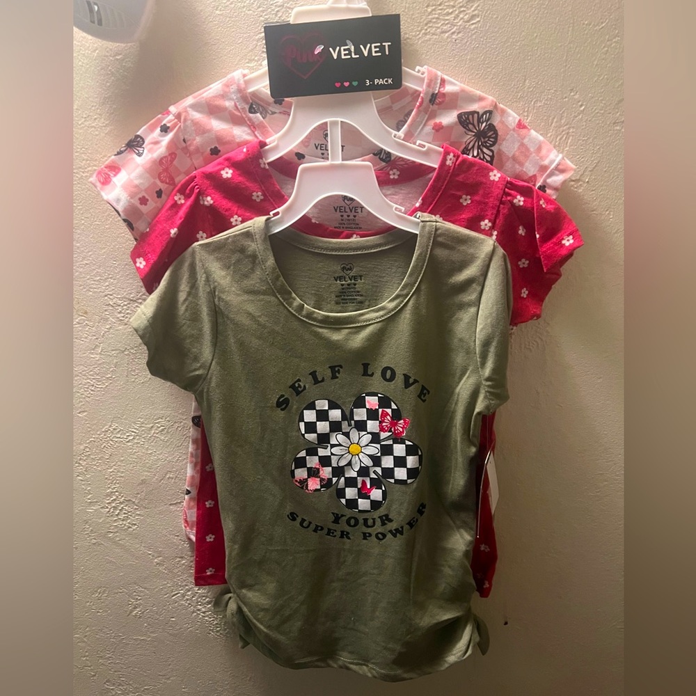 3 Pink Velvet Tees NWT Girls Size 12